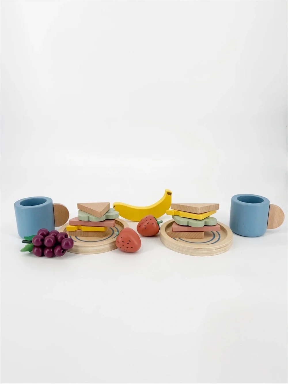 Wonder Wise Wooden Food Play Set Fruit and Sandwiches